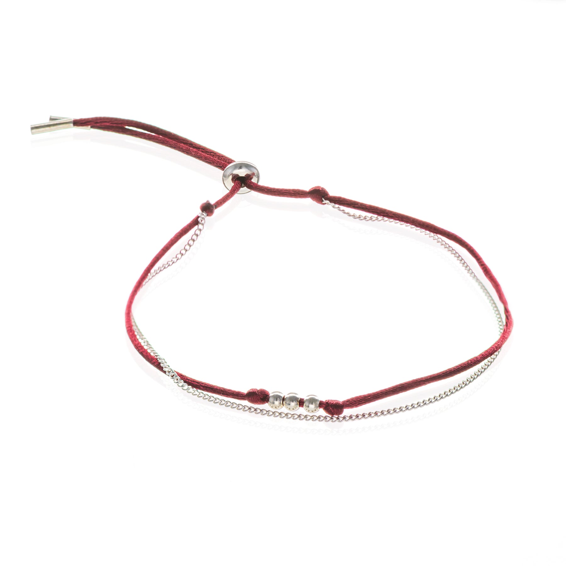 Pulseira UNIÃO - Cetim e Corrente em Prata925