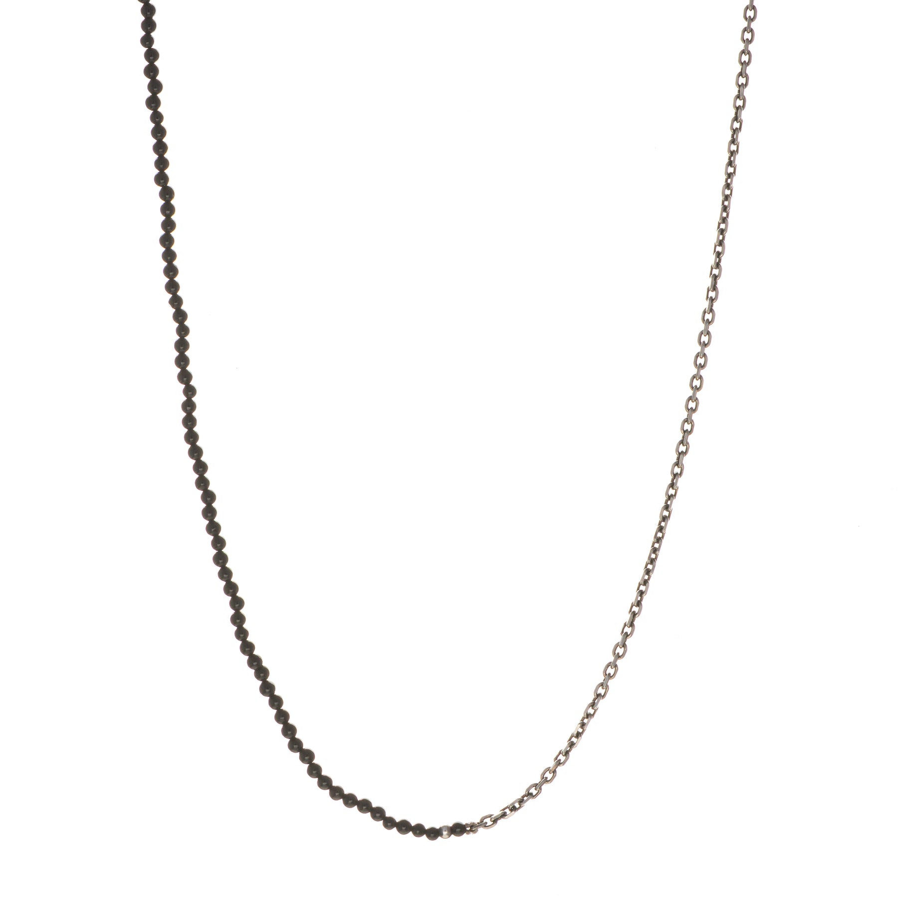 Colar HALF ( Ônix + Corrente Prata 925)