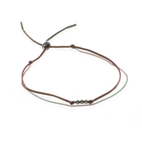 Pulseira UNIÃO - Cetim e Corrente em Prata925