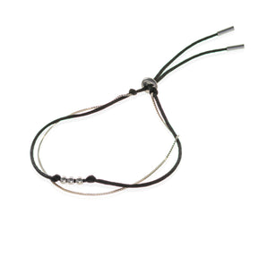 Pulseira UNIÃO - Cetim e Corrente em Prata925