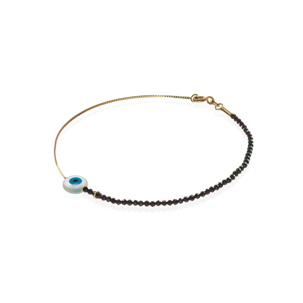 Espinélio 2mm + corrente de ouro 18k