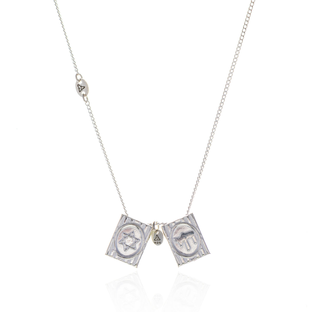 Escapulário em Prata 925 (Estrela de Davi e Chai)