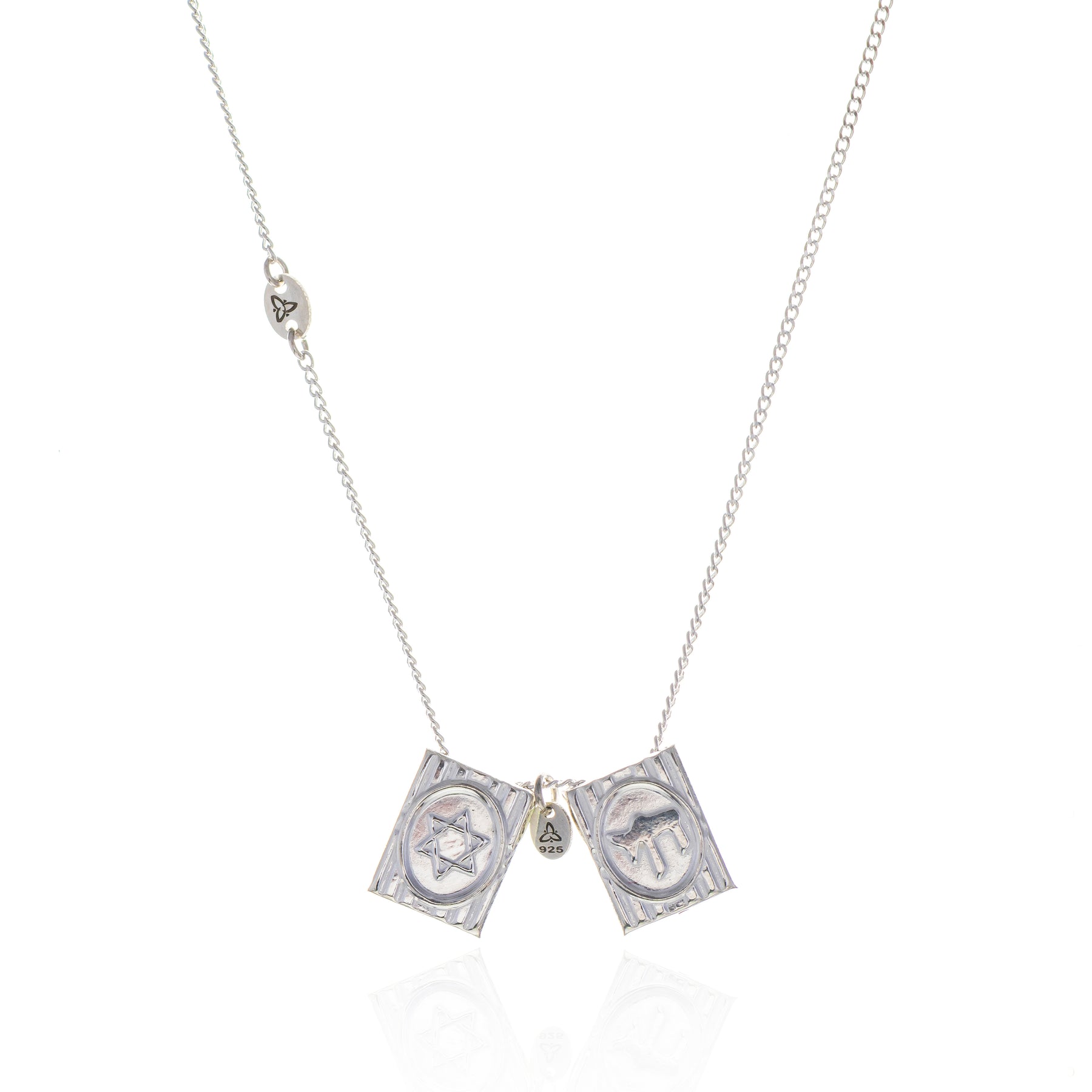 Escapulário em Prata 925 (Estrela de Davi e Chai)