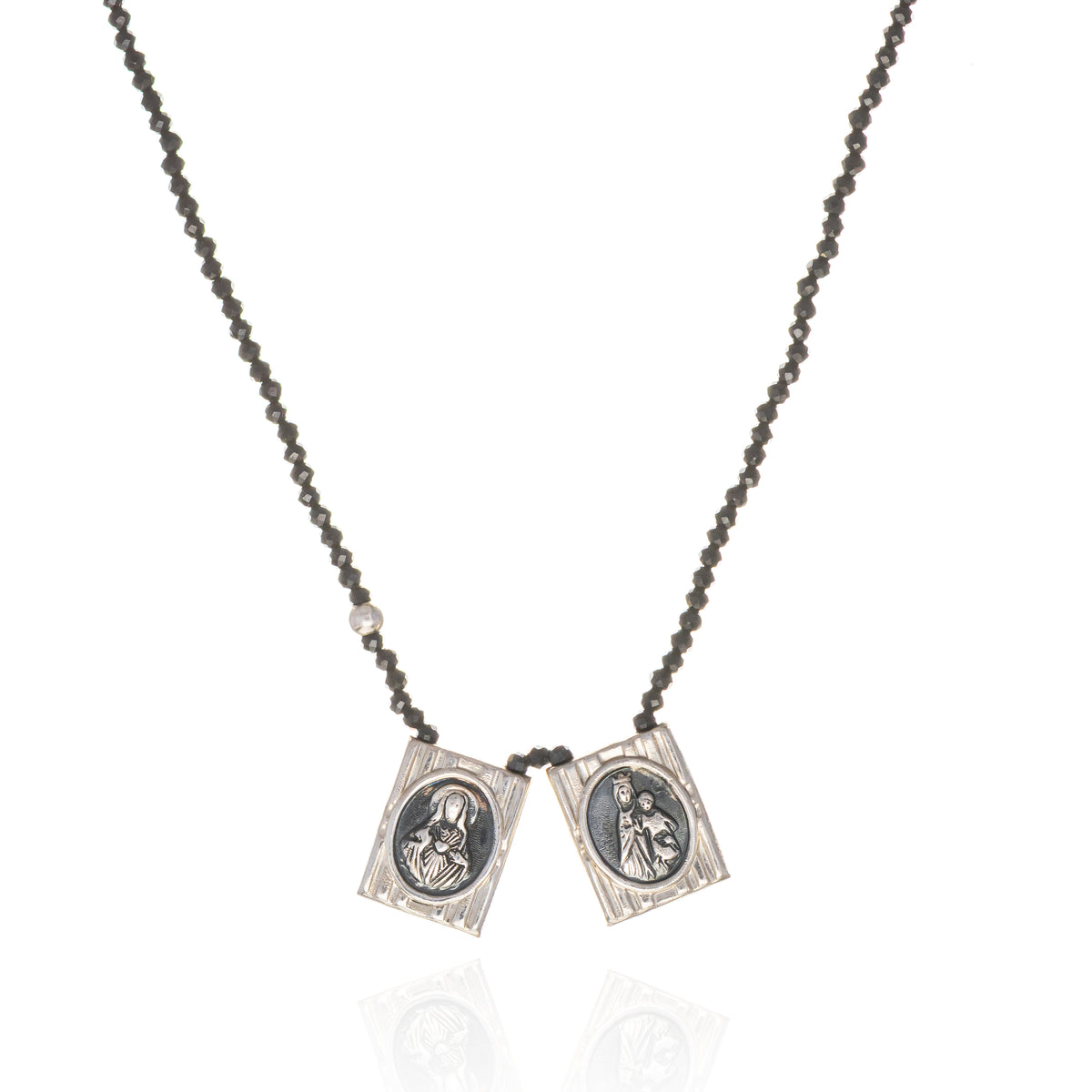 Escapulario em Prata 925 (PEDRAS NATURAIS)