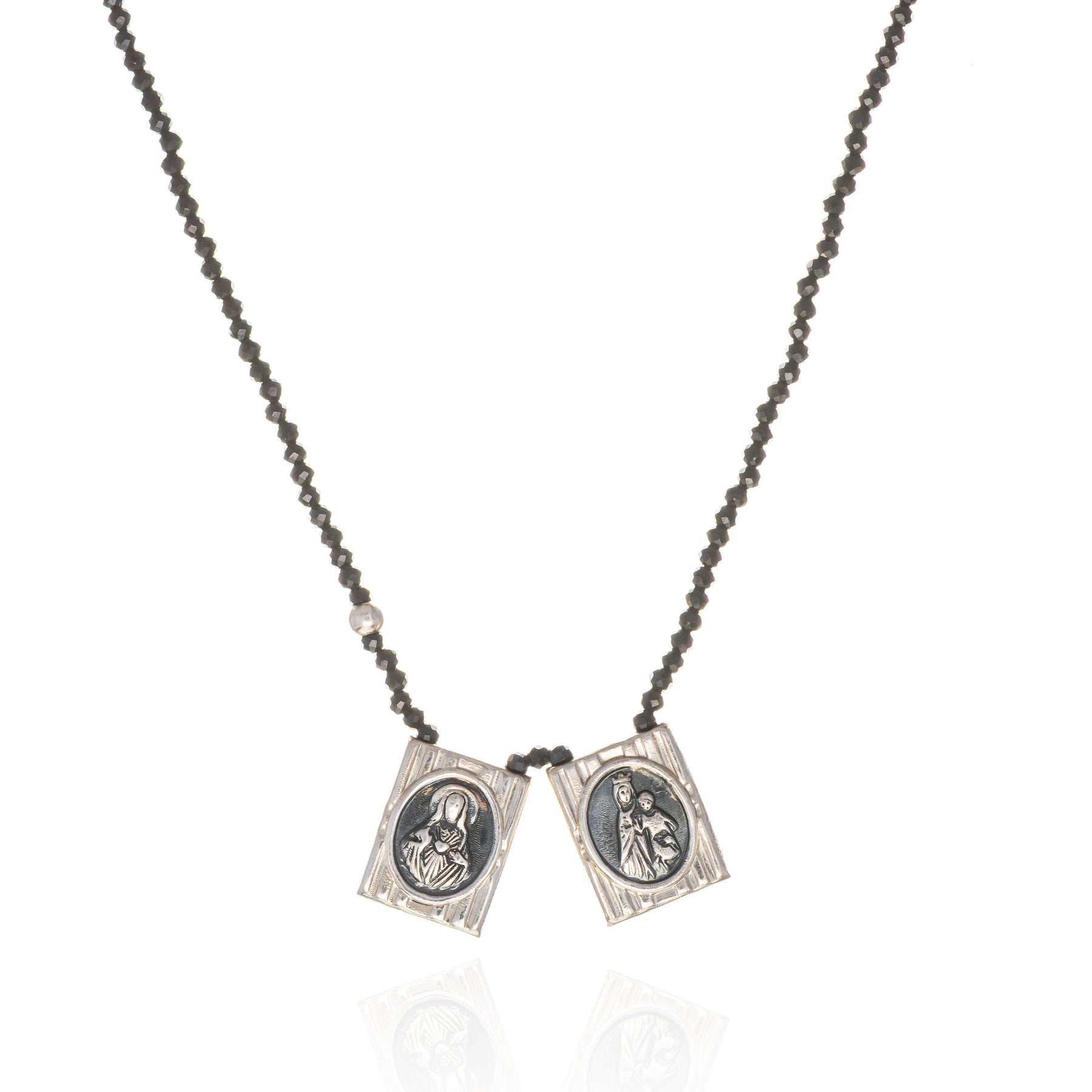 Escapulario em Prata 925 (PEDRAS NATURAIS)