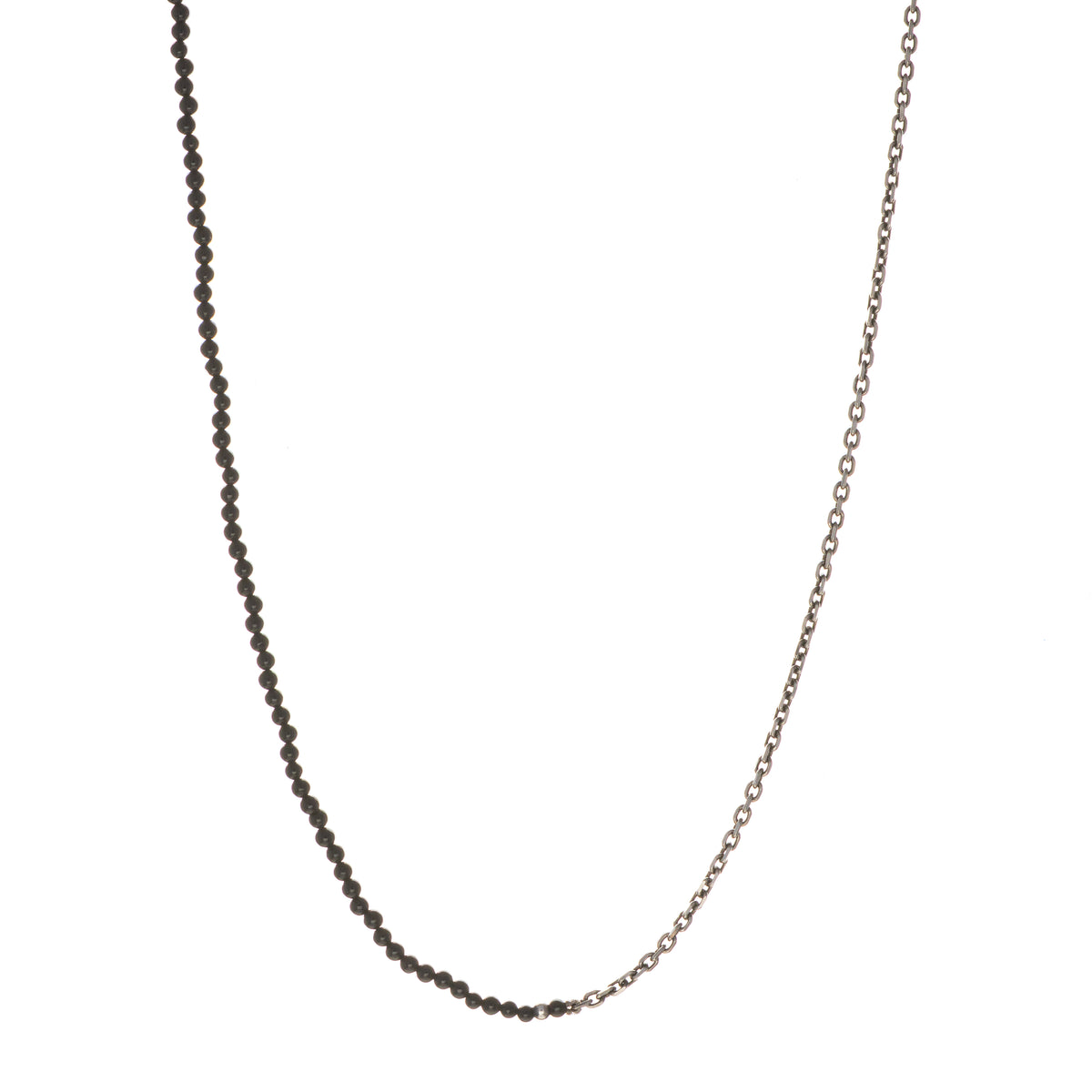 Colar HALF ( Ônix + Corrente Prata 925)